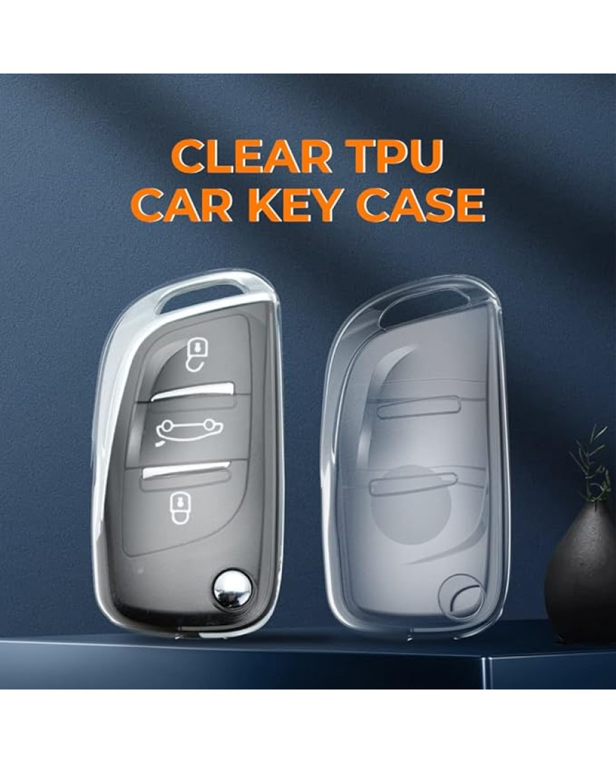 Keycare Clear Transparent TPU Key Cover CL TP 03 | Compatible with Maruti Suzuki Alto K10